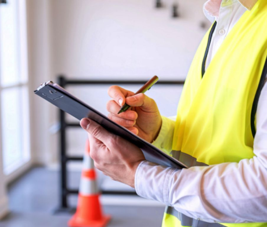 Man reviewing checklist